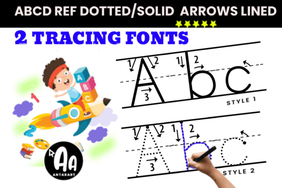 Arrows Lined Letter Tracing: A Creative Typeface for Brand Identity
