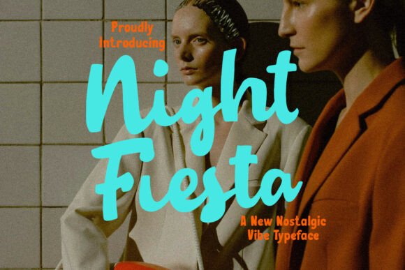 Night Fiesta: A Retro Script Font for Editorial Design